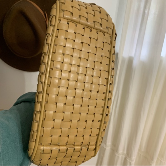 Nine west | camel color woven leather Y2K handbag purse - Picture 6 of 11